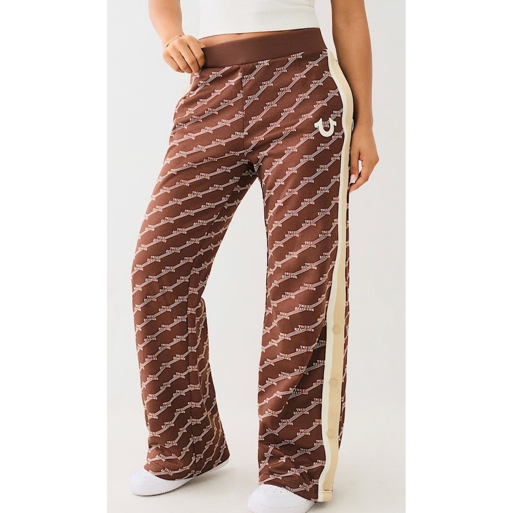 True Religion womens MONOGRAM ATHLETIC PANTS Track, NWT Size M $119